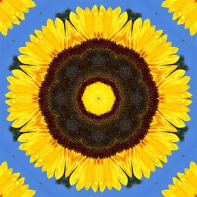 De Sonnenblume van  Severino: Een kleurrijke explosie van zonnebloemen en geometrische wonderen!